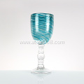 Blue Ribbon Swirl Wine Glass